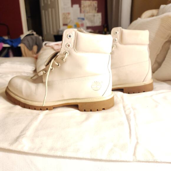 Timberland Cream Leather Primaloft 400 Gram Waterproof Boots Sz 10.5W Men Like N main image 10